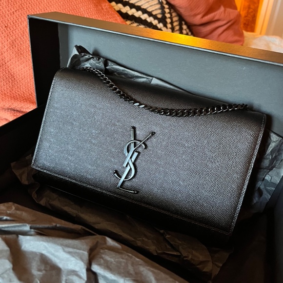 KATE MEDIUM CHAIN BAG INGRAIN DE POUDRE LEATHER - Picture 3 of 4